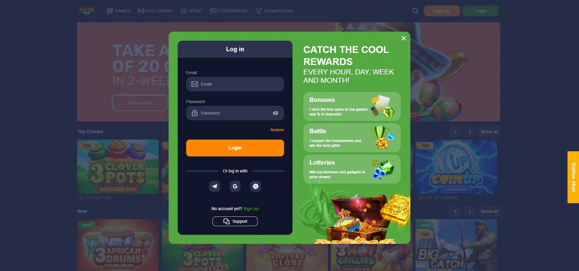 Register and Login Basswin